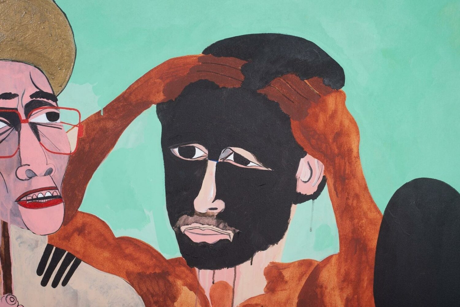 Nina Chanel Abney, "Untitled (Black Soap)", 2007, details.