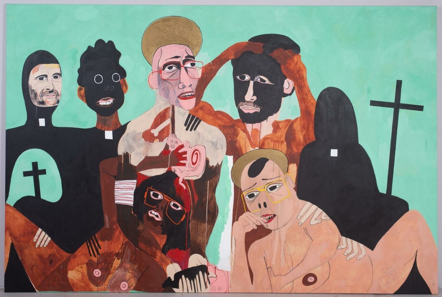 Nina Chanel Abney, "Untitled (Black Soap)", 2007, details.