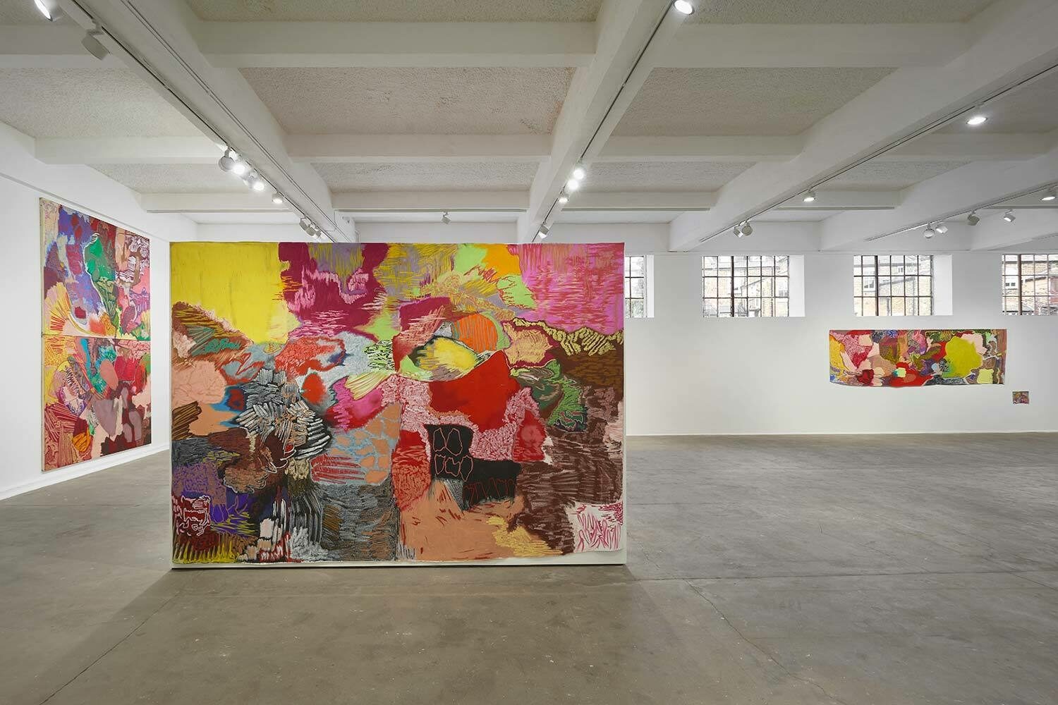 Rachel Jones, exhibition "say cheeeeese" at Chisenhale Gallery, London.
