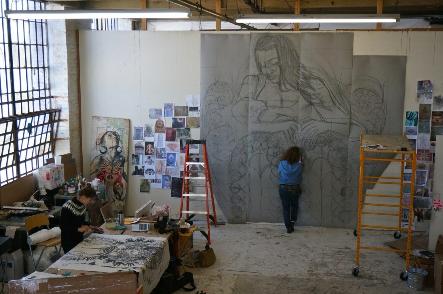 A glimpse into Swoon's Brooklyn studio.