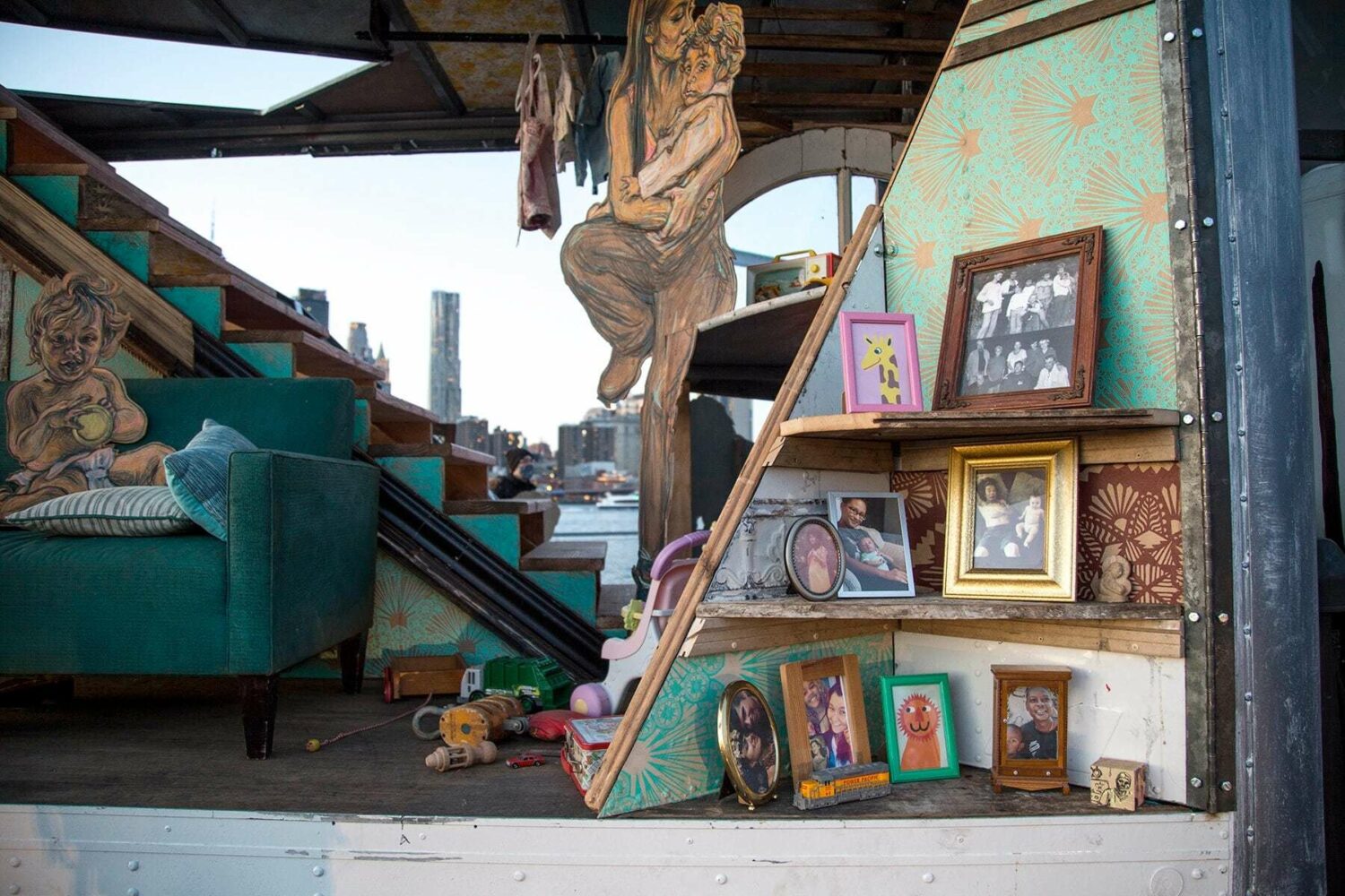Images of Swoon's travelling installation The House Our Families Built