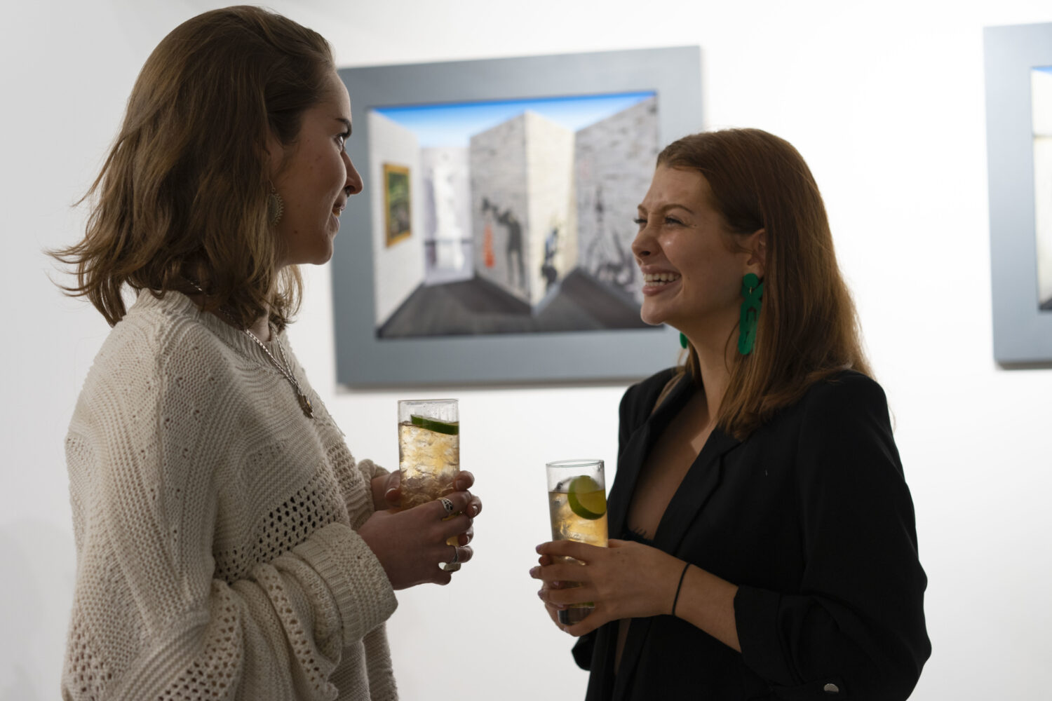 At the private view of Patrick Hughes: The Perspective Paradox