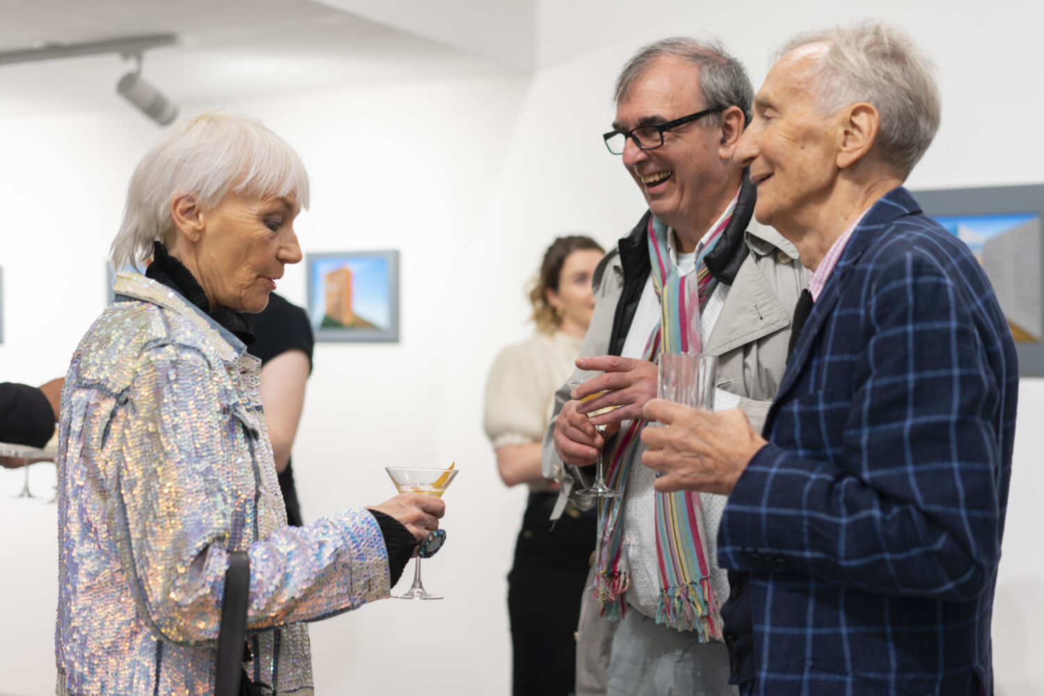 Patrick Hughes with his partner Dr. Dianne Atkinson and a friend.