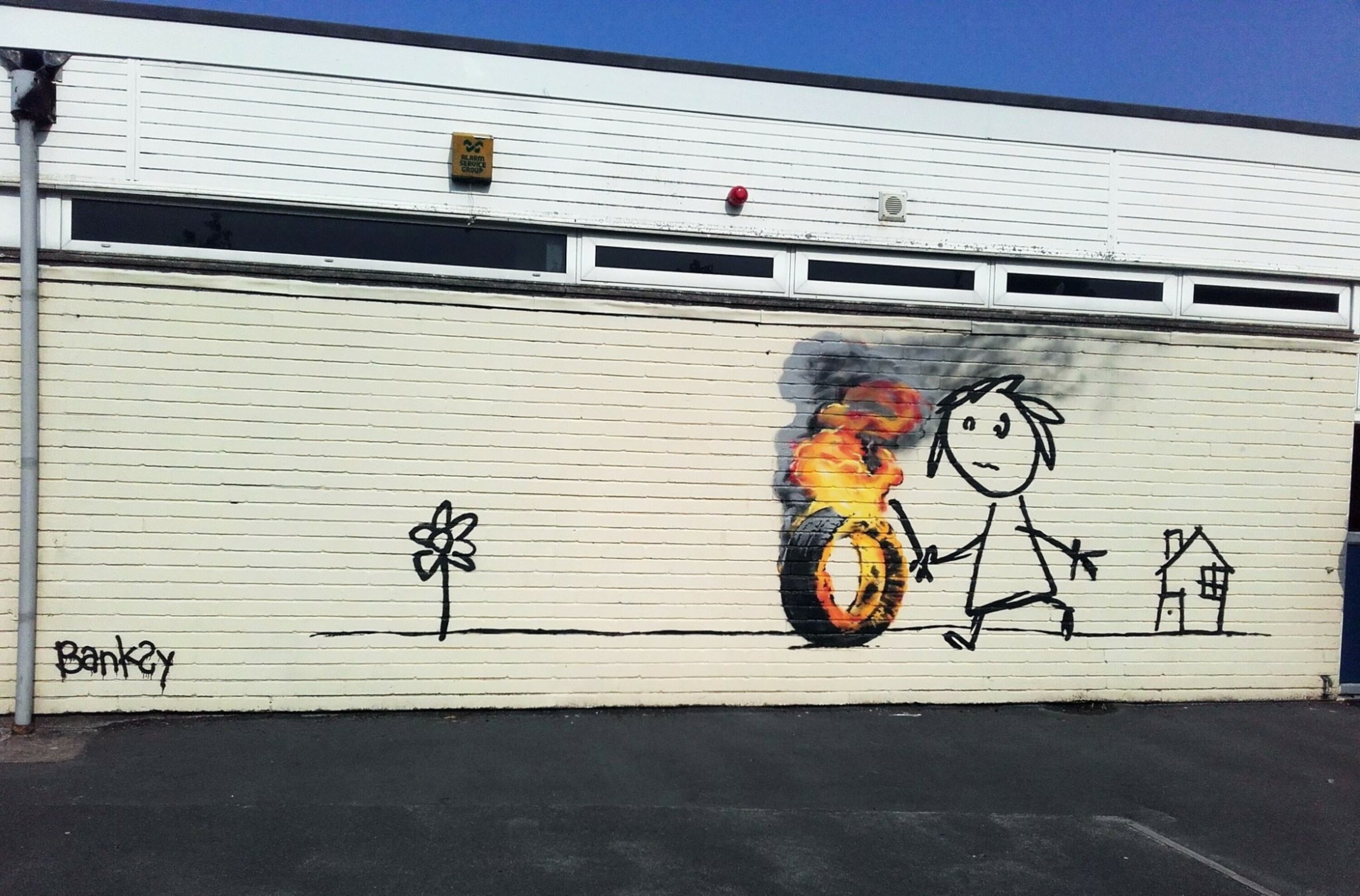 Banksy's mural at Bridge Farm primary school, 2016