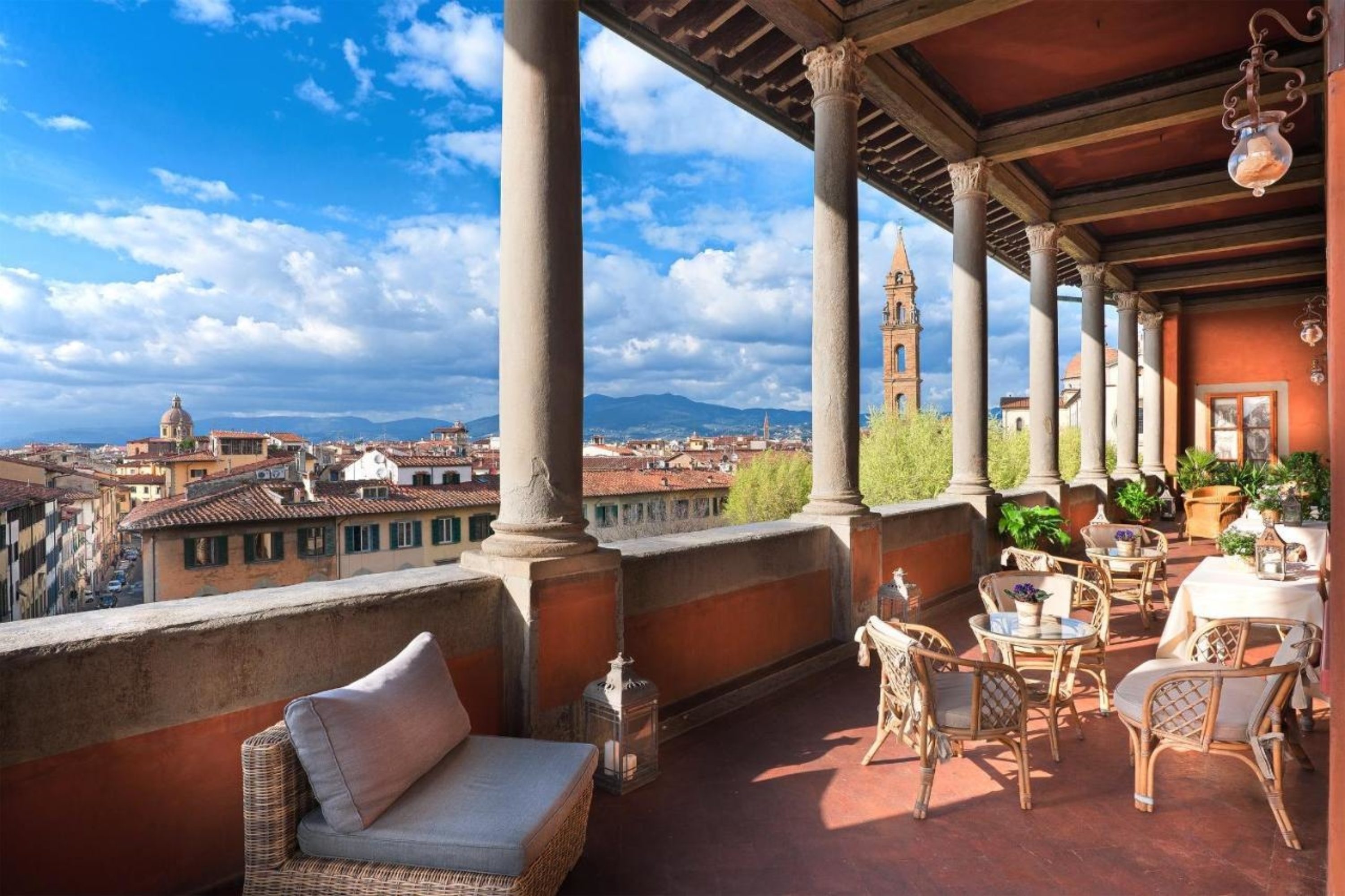 The view from the loggia at Palazzo Guadagni, Florence.
