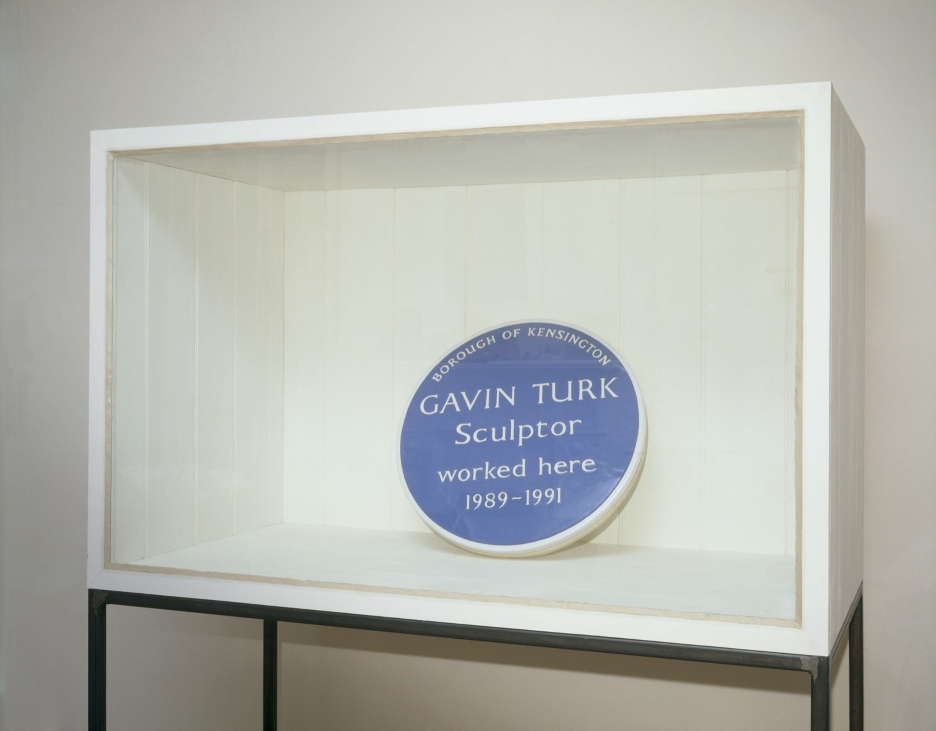 The original plaque from Gavin Turk's 'Cave' installation, 1991.