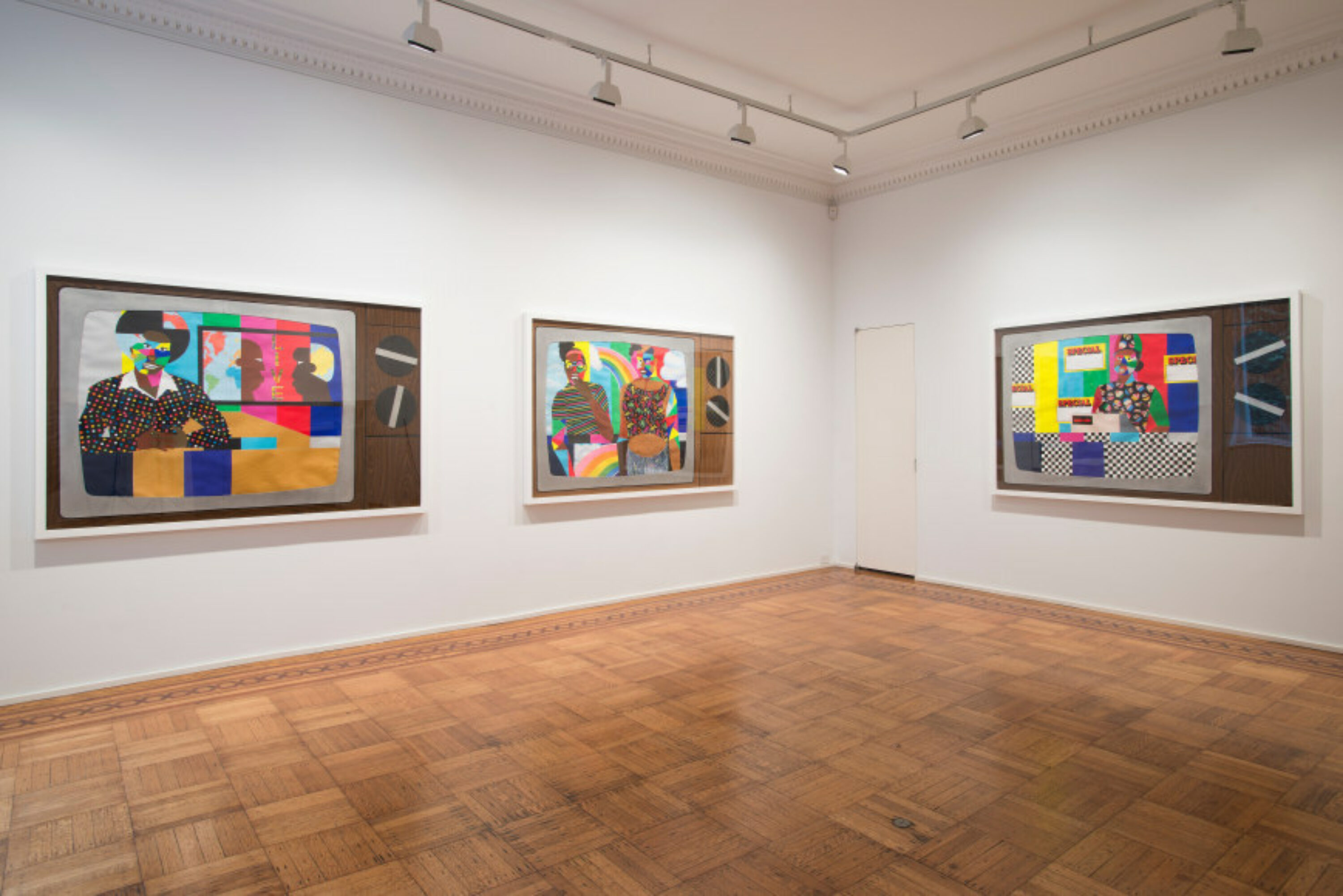 Installation view of LIVE and IN COLOR by Derrick Adams at Tilton Gallery, New York.