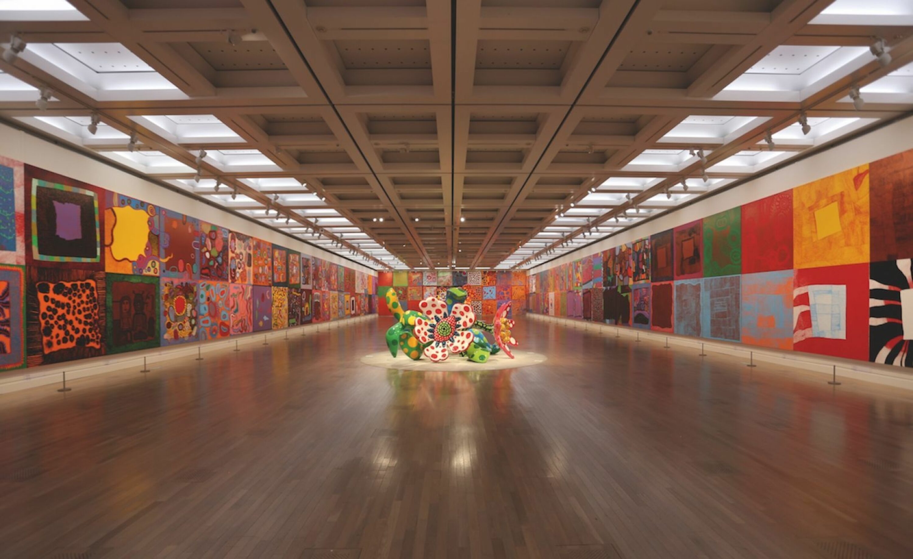 Installation view of Yayoi Kusama: My Eternal Soul at The National Art Center, Tokyo, 2017
