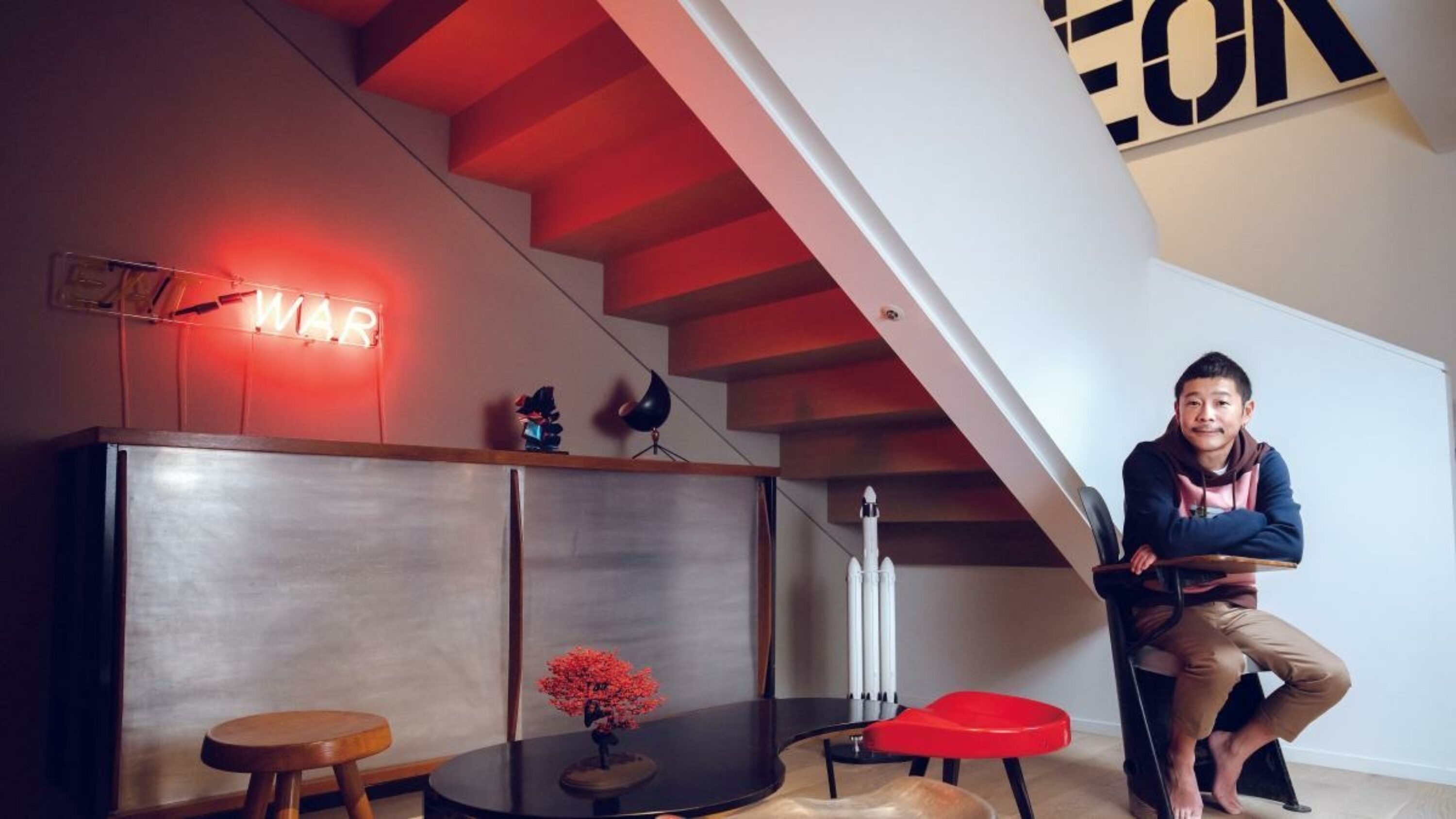 Yusaku Maezawa, 42, photographed in his Tokyo apartment