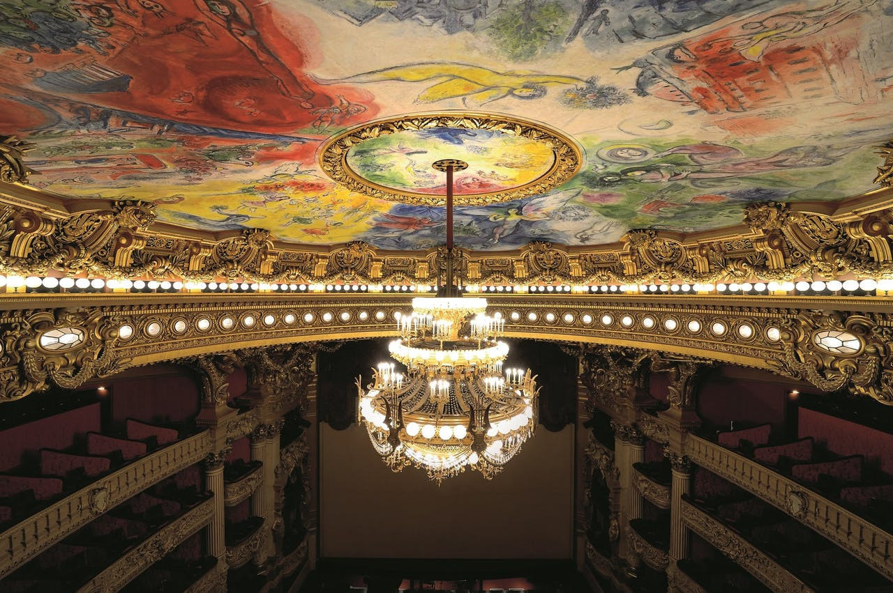 Marc Chagall, Paris Opera, 1964 / Paul Versteegh assisting Marc Chagall with his work in the Paris Opera