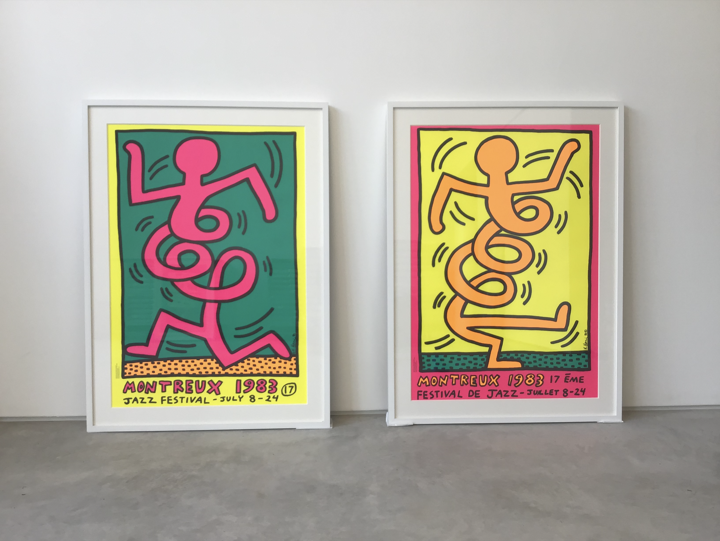 These Keith Haring lithographs look very slick with a white mount frame