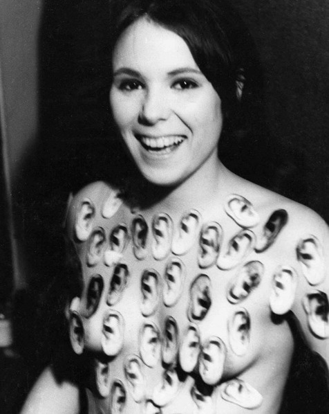 Nancy Fouts all ears at Chelsea School of Art, circa 1970