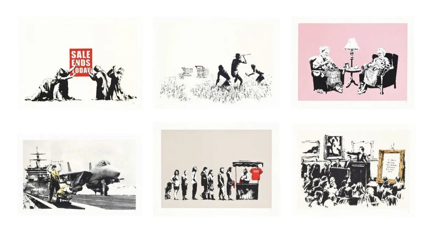 Banksy, Barely Legal Set of Six Screenprints