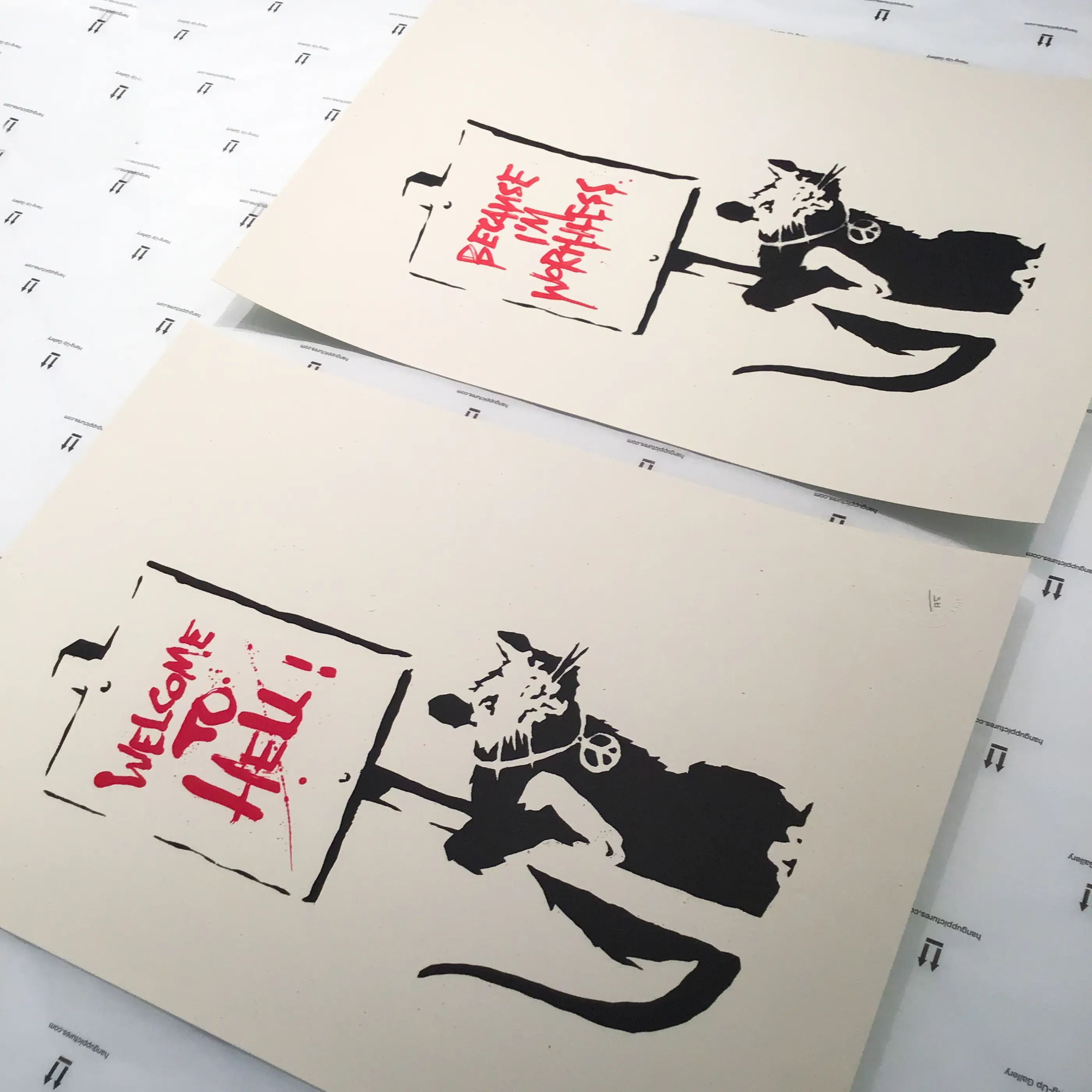 Banksy - Because I'm Worthless (Red) - Unsigned | Hang-Up Gallery